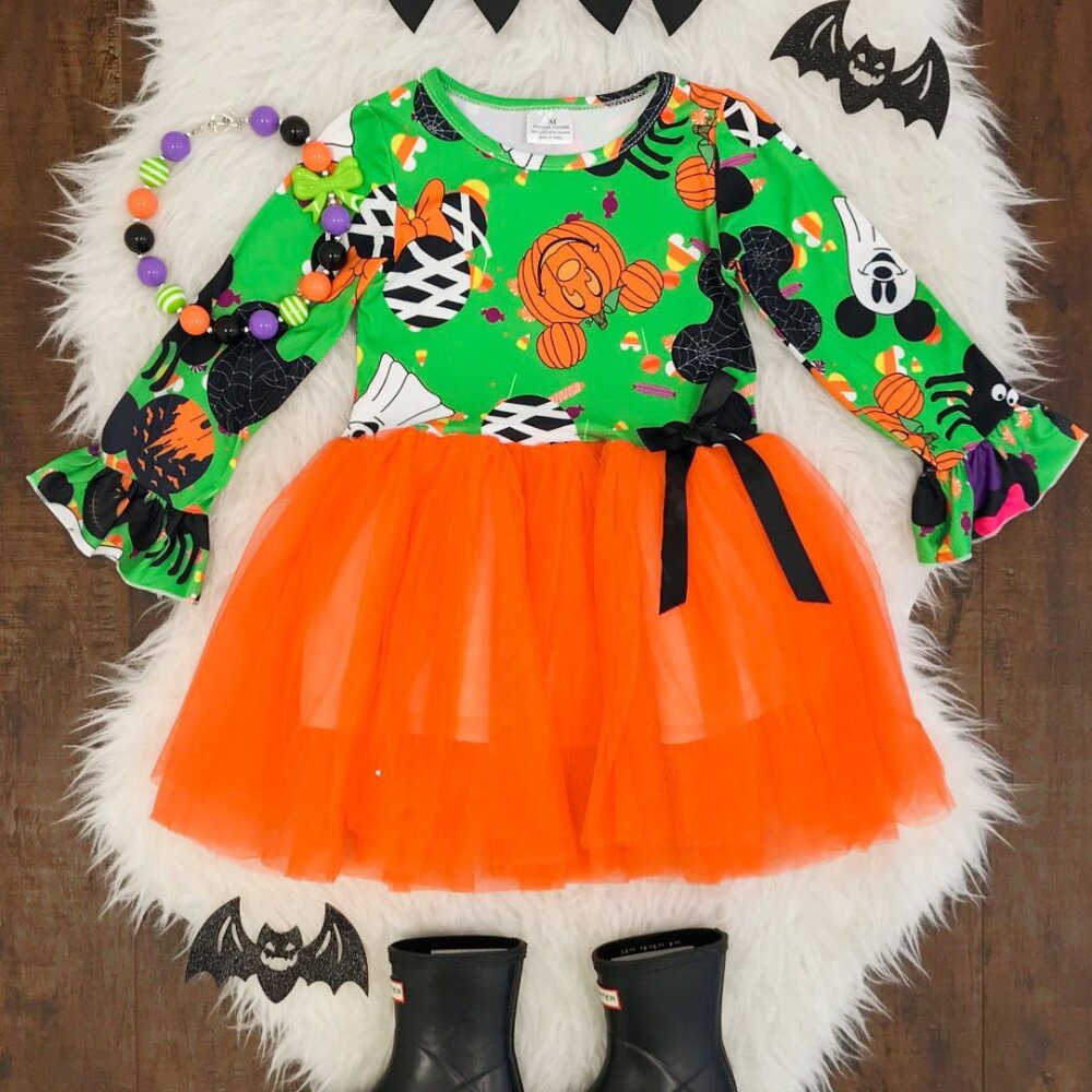 COPY - Little Toddler Girl Dress Kids Ghost Halloween Tulle Tutu Dress Outfit S… - Picture 2 of 5